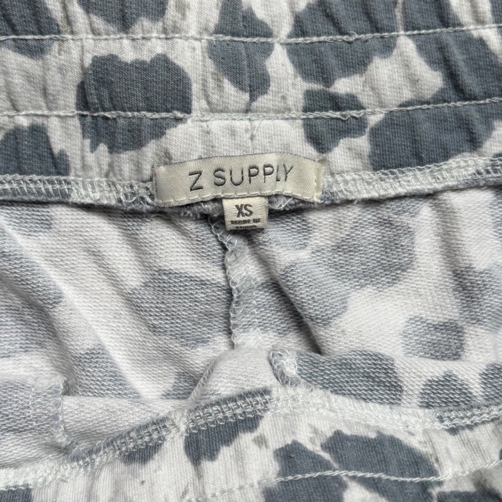 Z Supply Grey Leopard Print Joggers French Terry‎ Sweatpants XS Athleisure - Picture 2 of 4